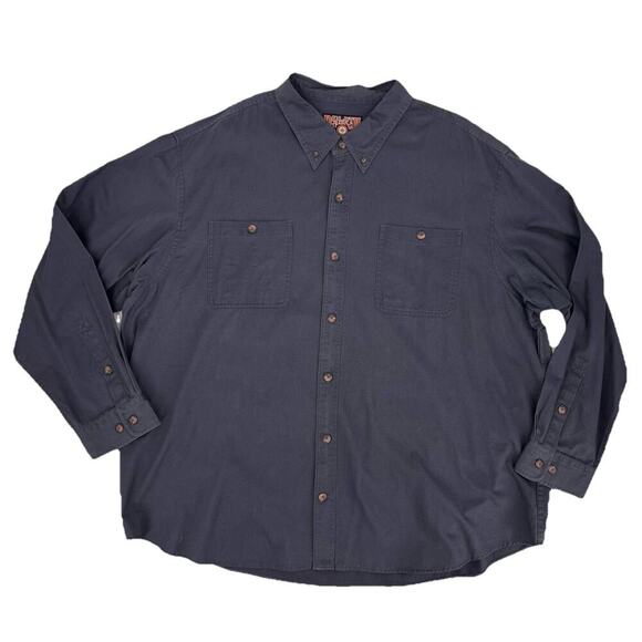 Duluth Trading Mens Button Front Long Sleeve Cotton Gray Shirt 3X 3XL XXXL - Picture 1 of 8